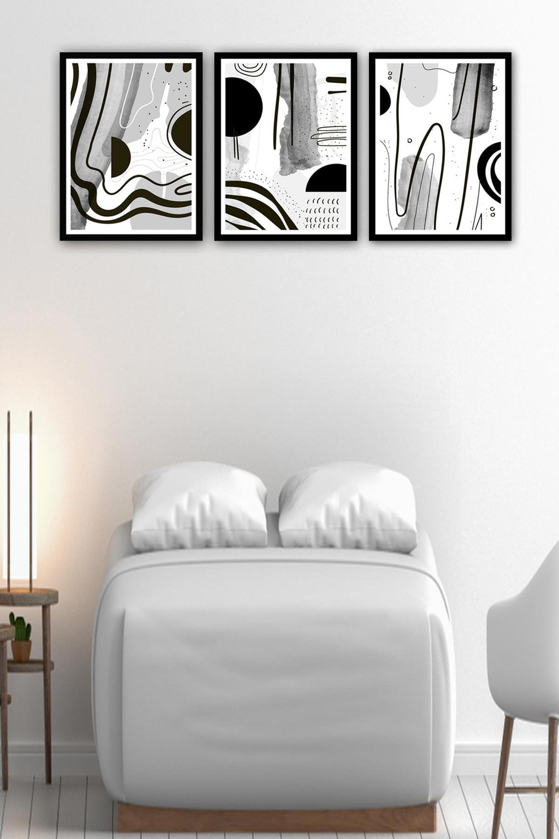 Modern Tarzda Siyah Çerçeve Görünümlü Tablo Seti