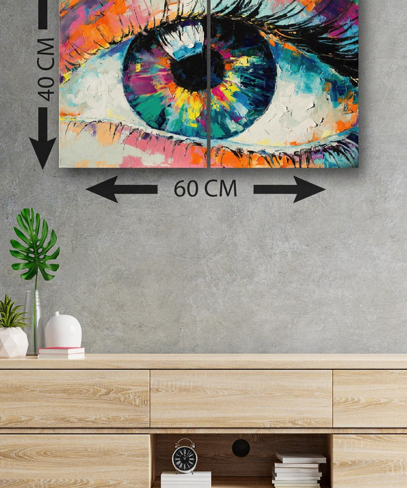 2 Parça Yağlı Boya Tarzında Dijital Baskı Tablo Seti