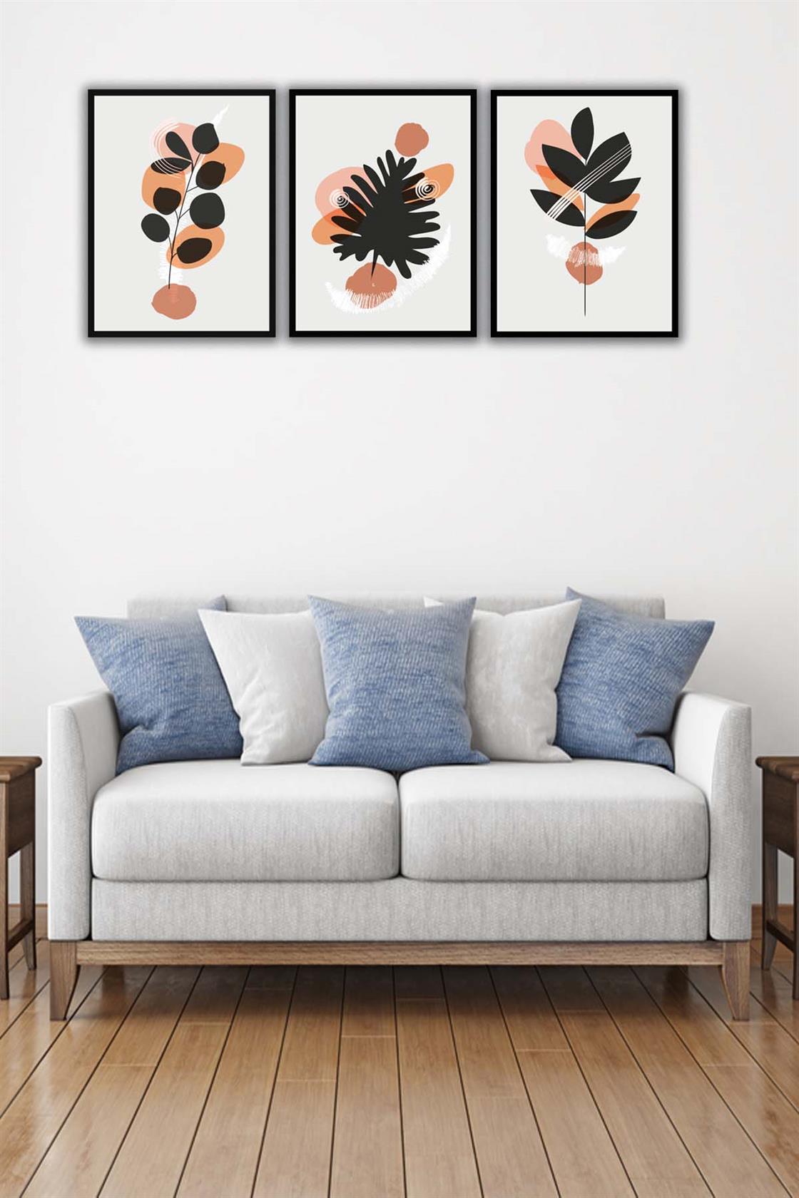 3 Parça Bohem Tarzı Sanatsal Tablo Seti