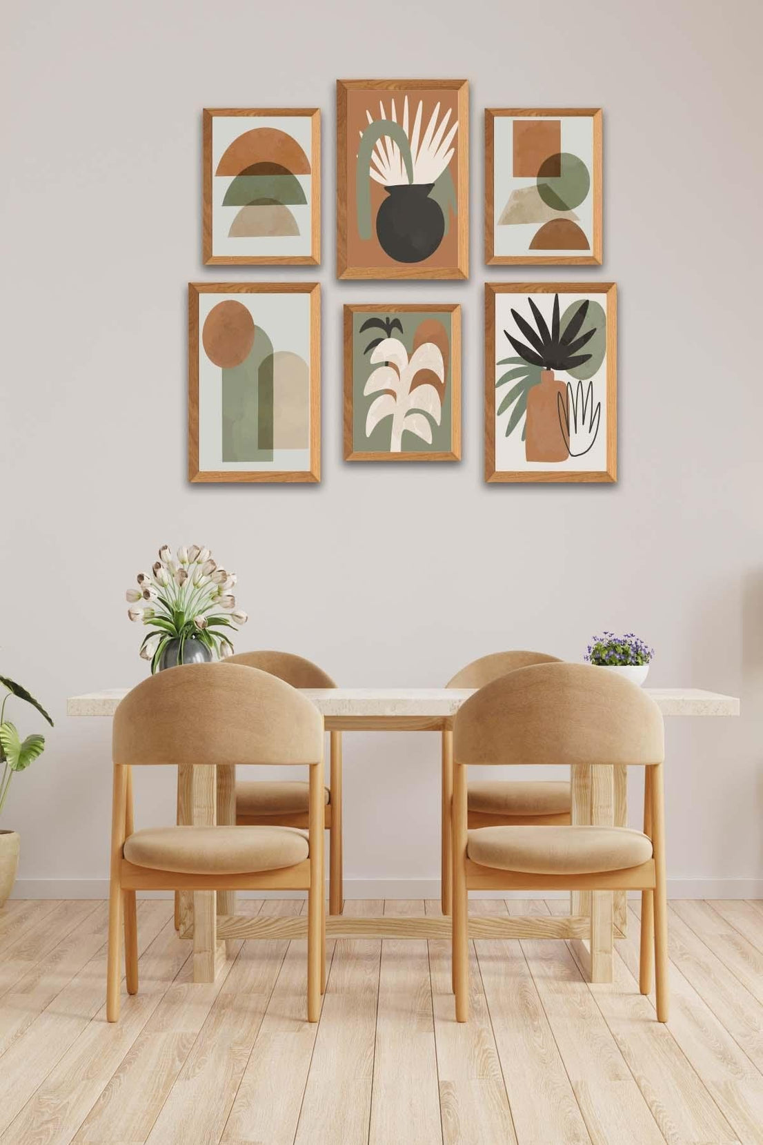 6 Parça Bohem Tarzında Tablo Seti