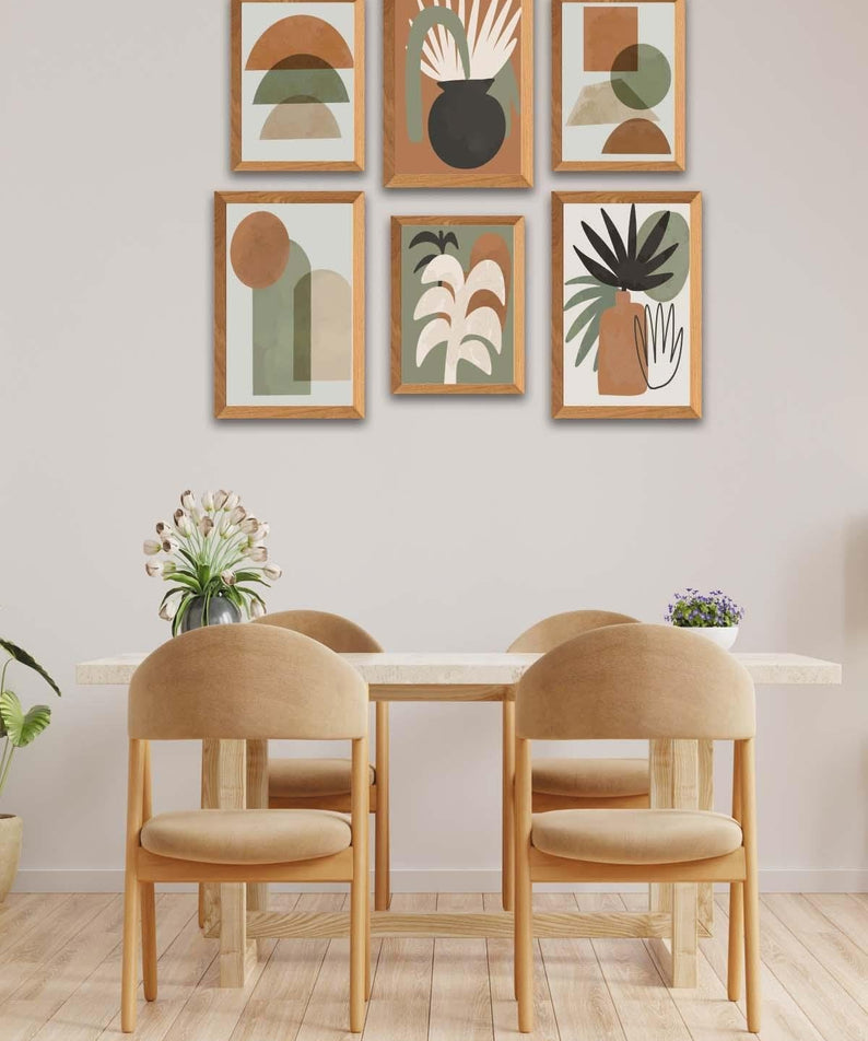 6 Parça Bohem Tarzında Tablo Seti