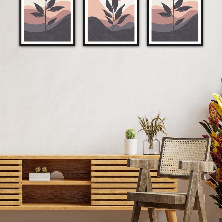 3 Parça Bohem Tarzında Mdf Tablo Seti