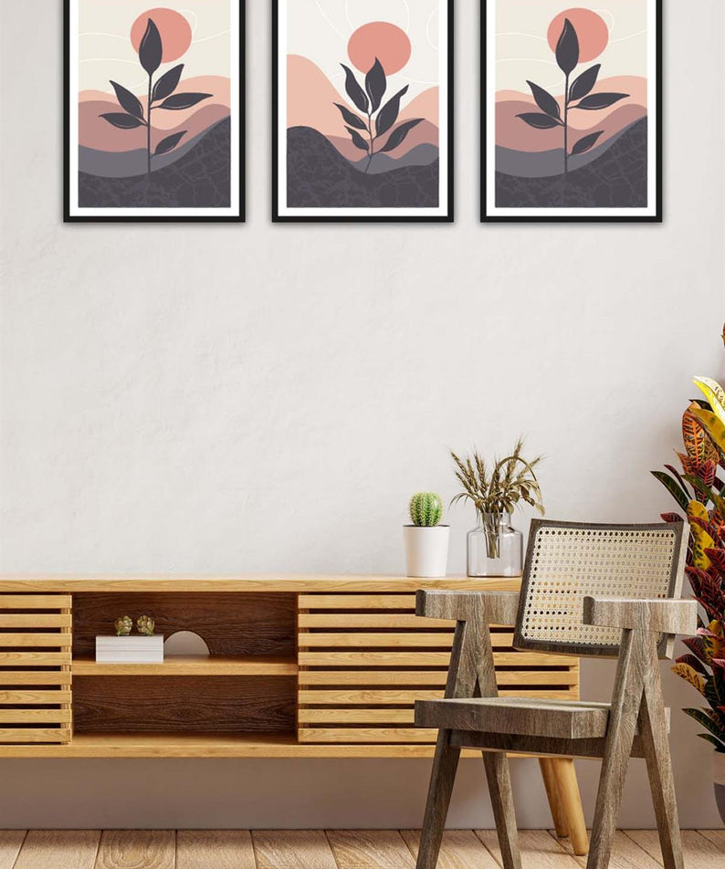 3 Parça Bohem Tarzında Mdf Tablo Seti