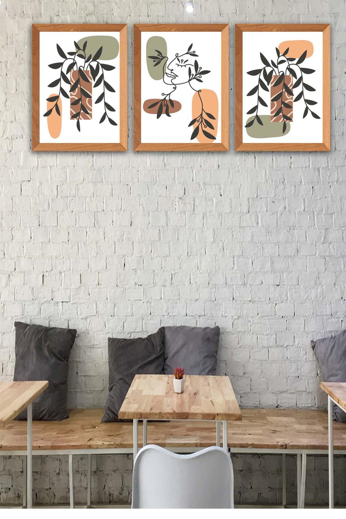 3 Parça Modern Tarzda Bohem Kadın Tasarım Uv Baskı Mdf Tablo Seti