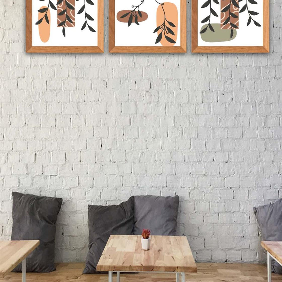 3 Parça Modern Tarzda Bohem Kadın Tasarım Uv Baskı Mdf Tablo Seti