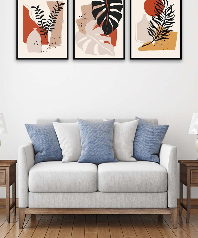 3 Parça Bohem Tarzda Sanatsal Tablo Seti