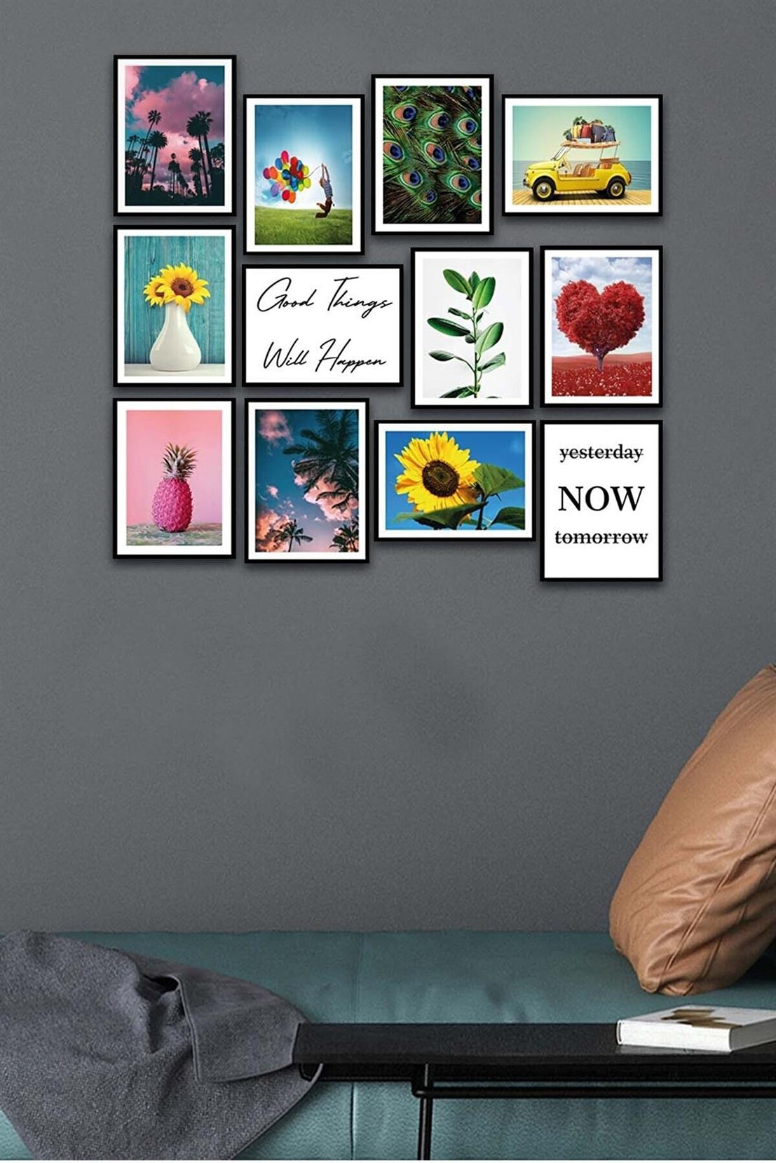 12 Parça Modern Tarzda Sanatsal Mdf Tablo Seti