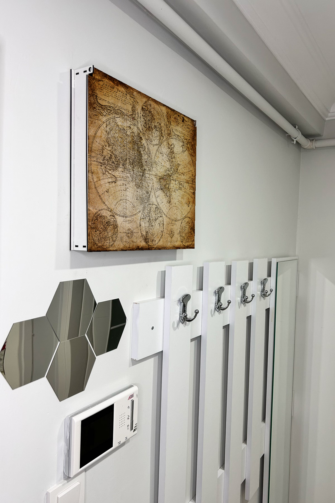 Piri Reis Harita Temalı Ahşap Sigorta Saklama Kutusu