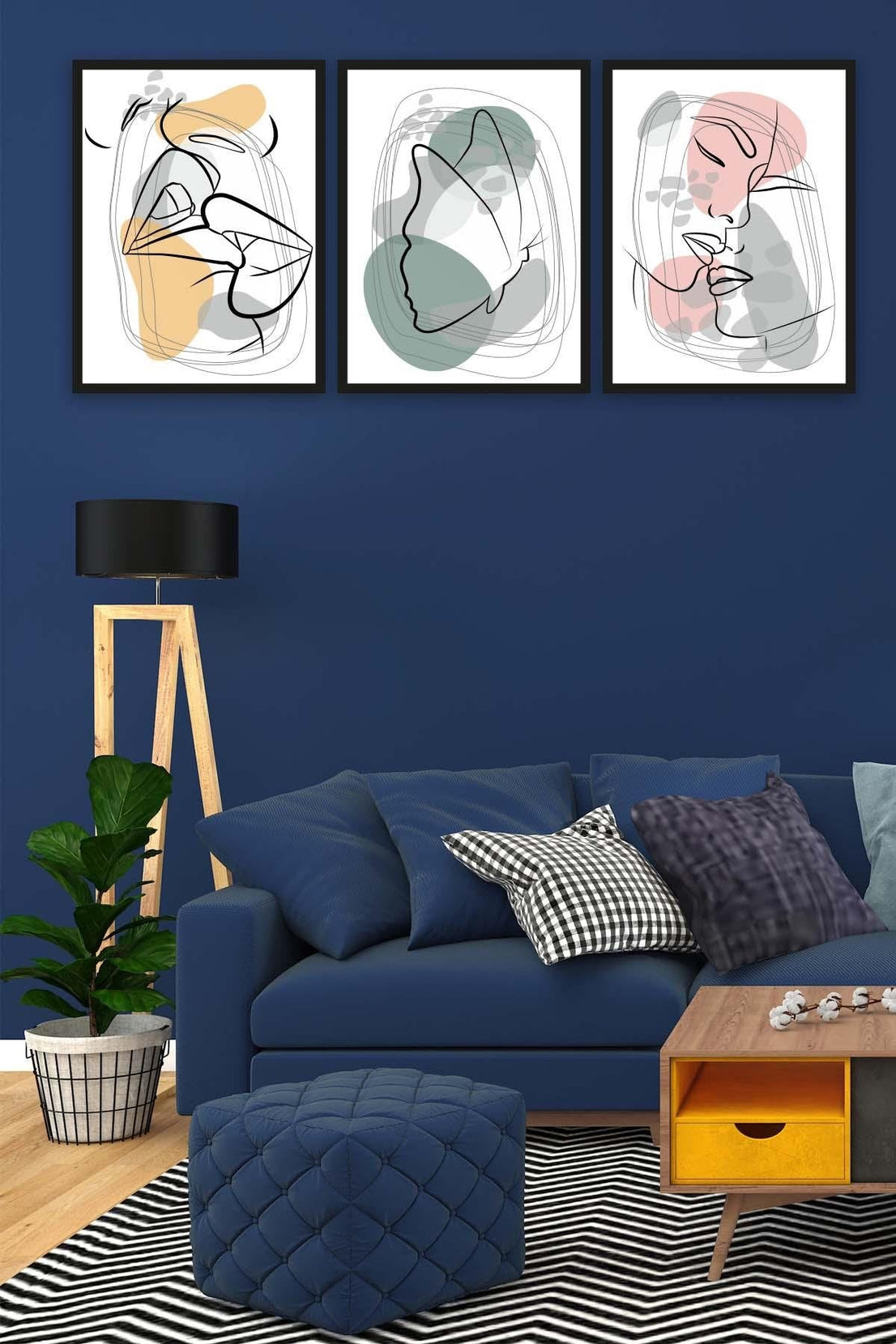 3 Parça Çizgisel Pantone Tablo Seti