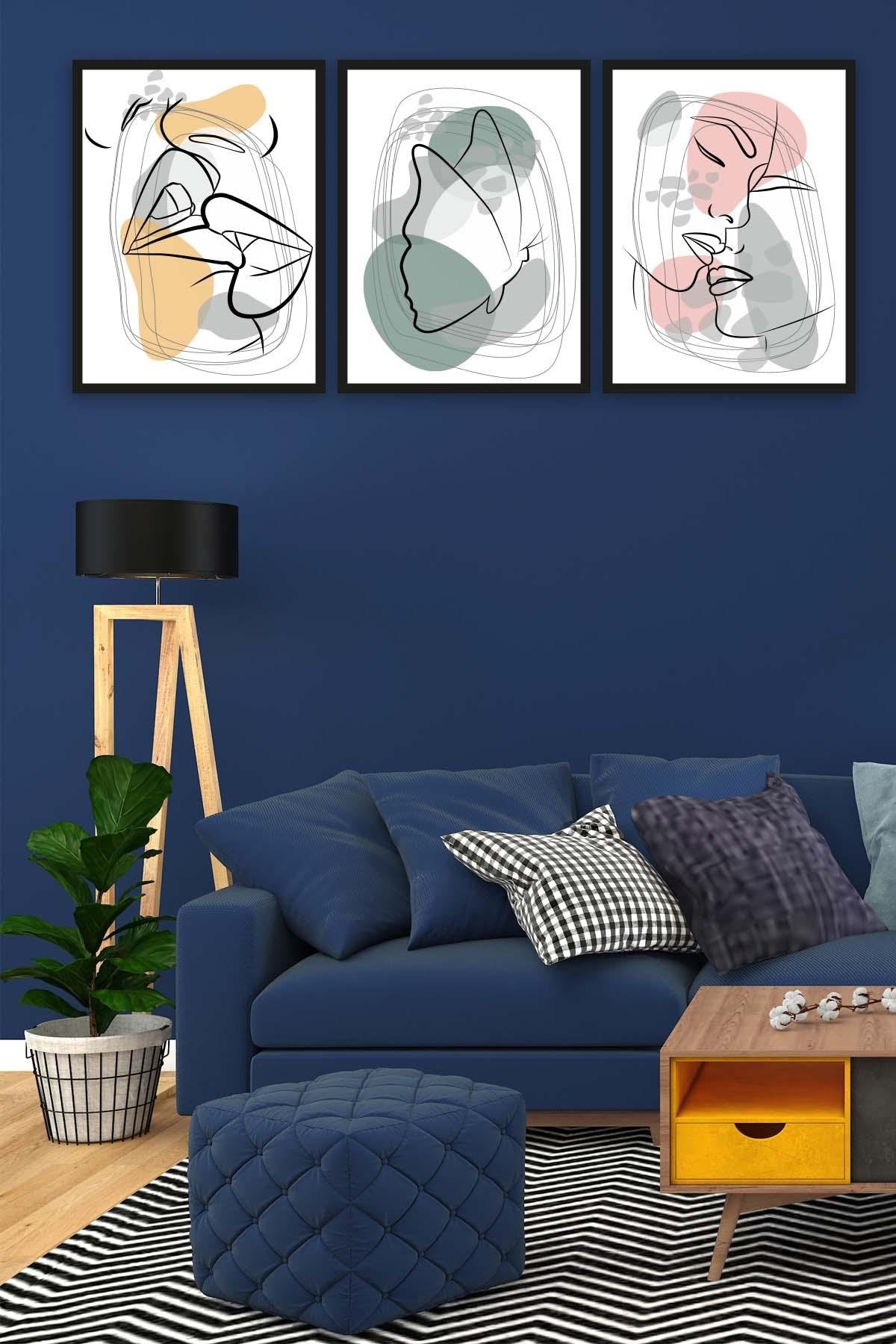 3 Parça Çizgisel Pantone Tablo Seti