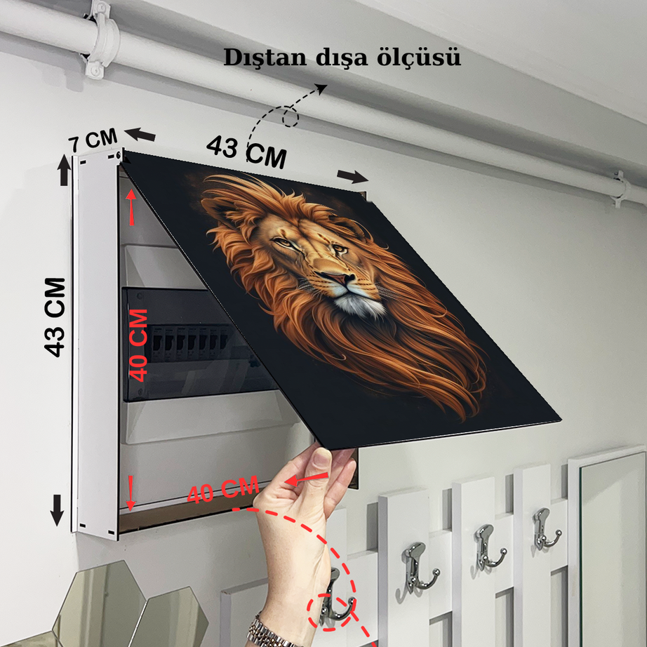 Aslan Temalı  Ahşap Sigorta Saklama Kutusu
