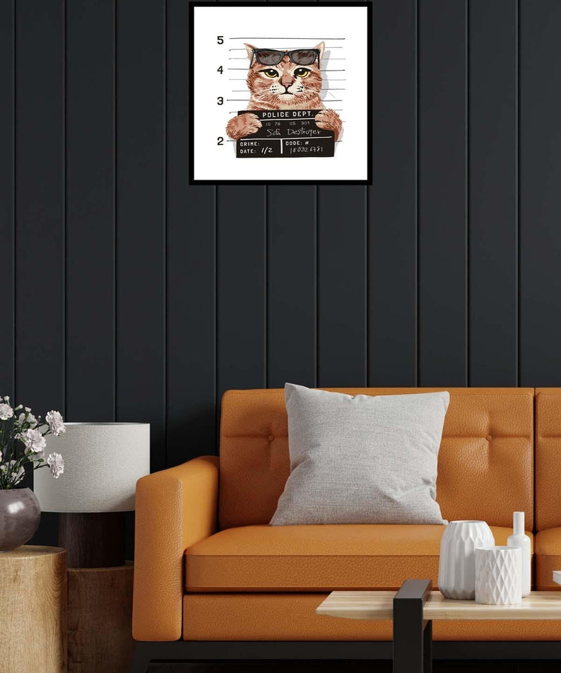 Suçlu Kedi Tasarımları Dijital baskı Tablolar