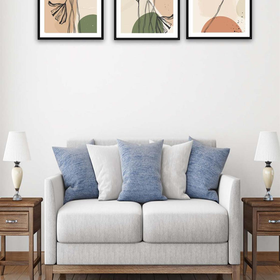 3 Parça Artline Çiçek Tasarım Uv Baskı Mdf Tablo Seti