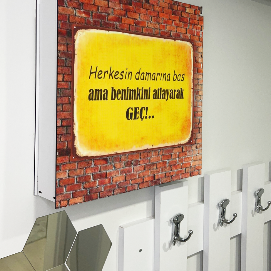 Herkesin Damarına Bas Temalı Ahşap Sigorta Saklama Kutusu