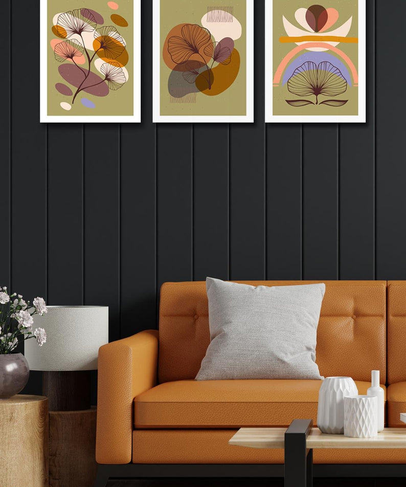 3 Parça Sanatsal Bohem Tarzı Tablo Seti