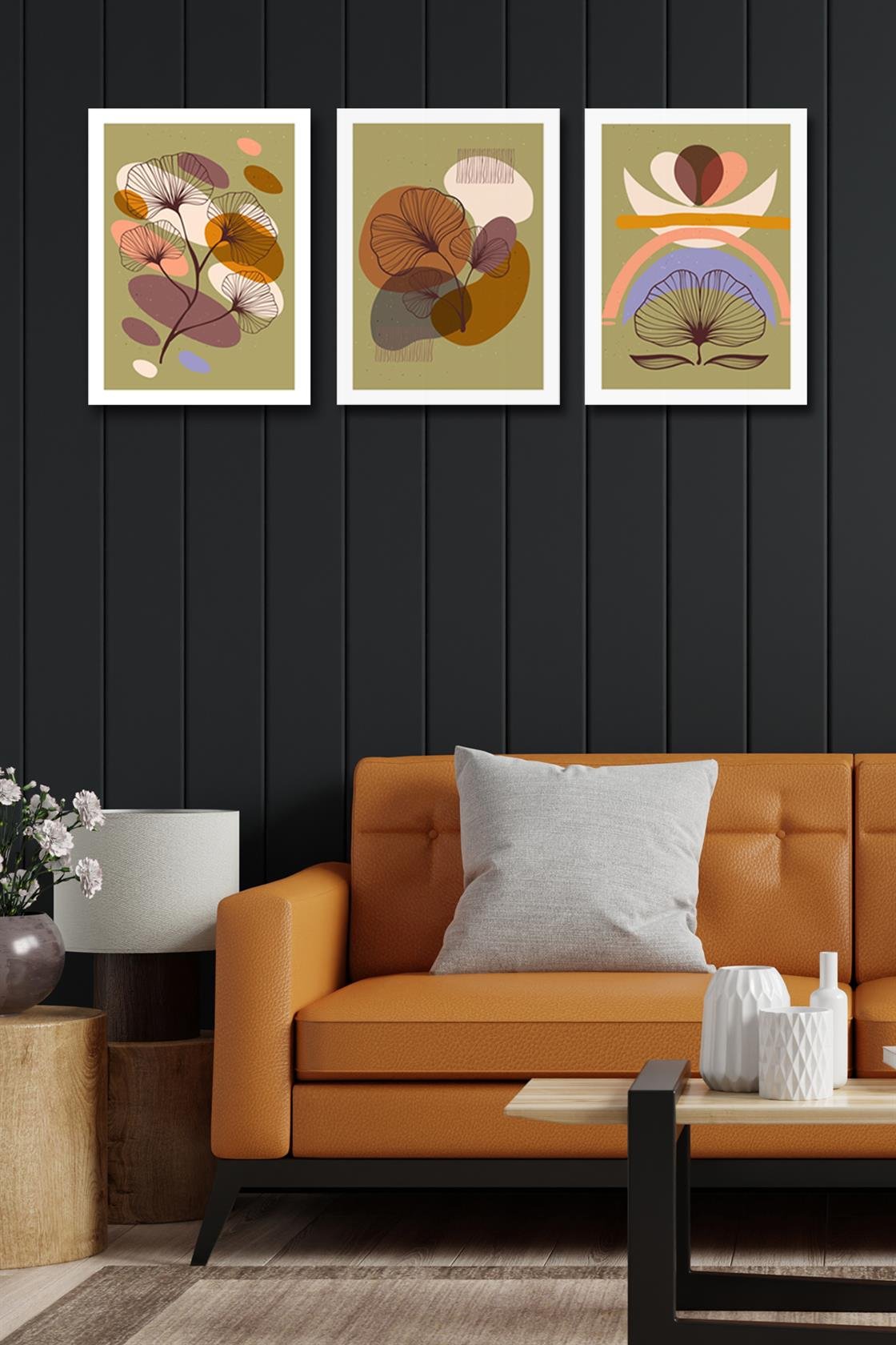 3 Parça Sanatsal Bohem Tarzı Tablo Seti