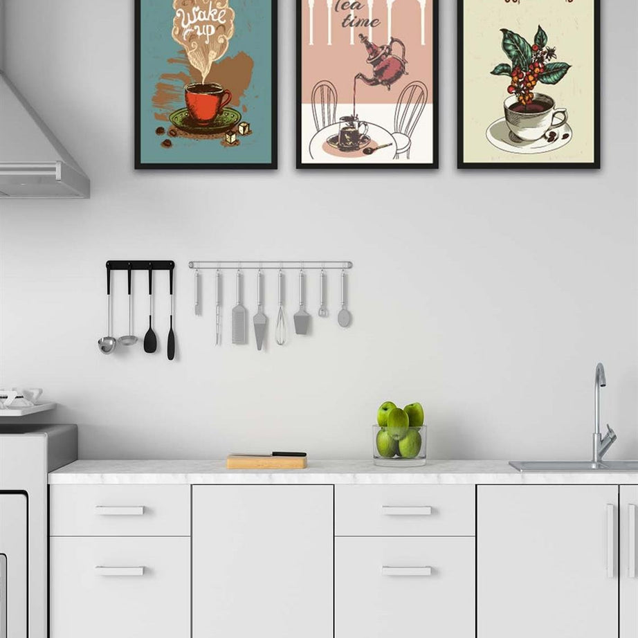 3 Parça Mutfak Ve Cafe'ler için Mdf Tablo Seti