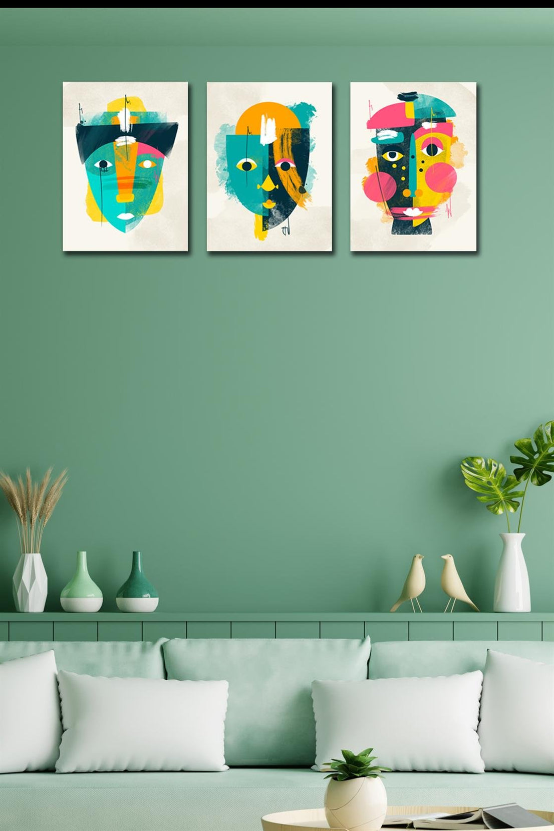 3 Parça Afrika Suliet Tablo Seti