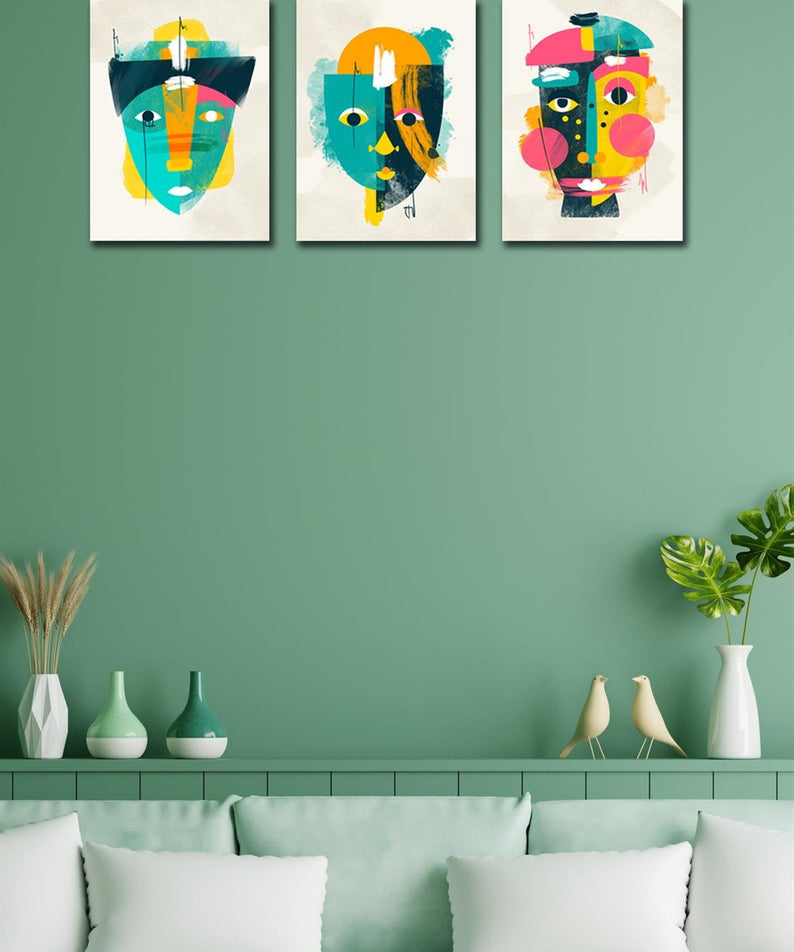 3 Parça Afrika Suliet Tablo Seti