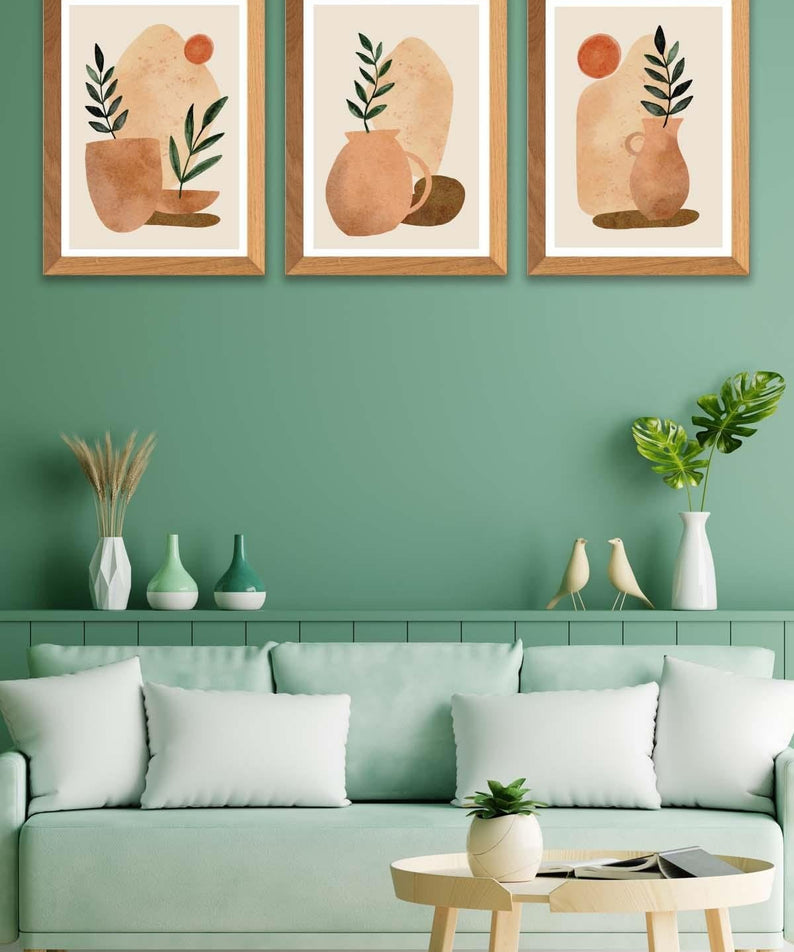 Bohem Ve Suluboya Tarzında Tablo Seti