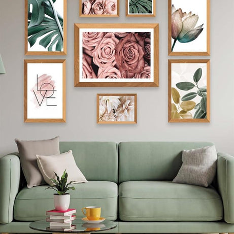Love Gül Ve Botanik Çiçekler Temalı Tablo Seti