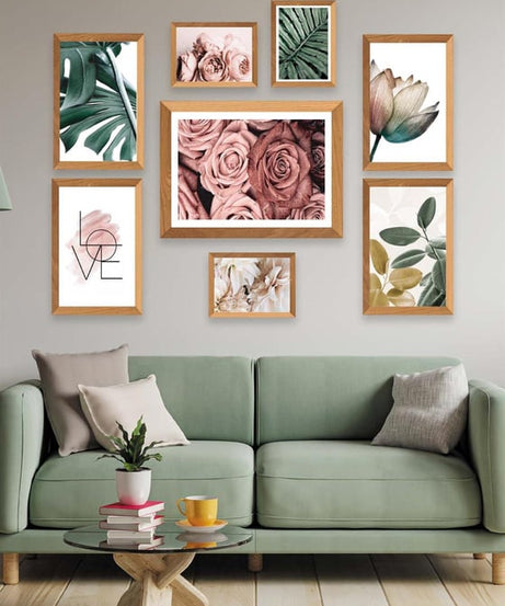 Love Gül Ve Botanik Çiçekler Temalı Tablo Seti