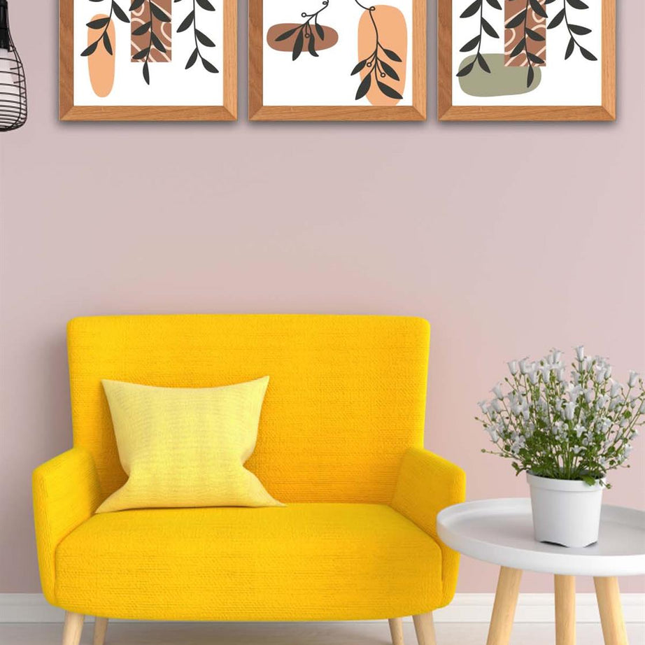 3 Parça Modern Tarzda Bohem Kadın Tasarım Uv Baskı Mdf Tablo Seti