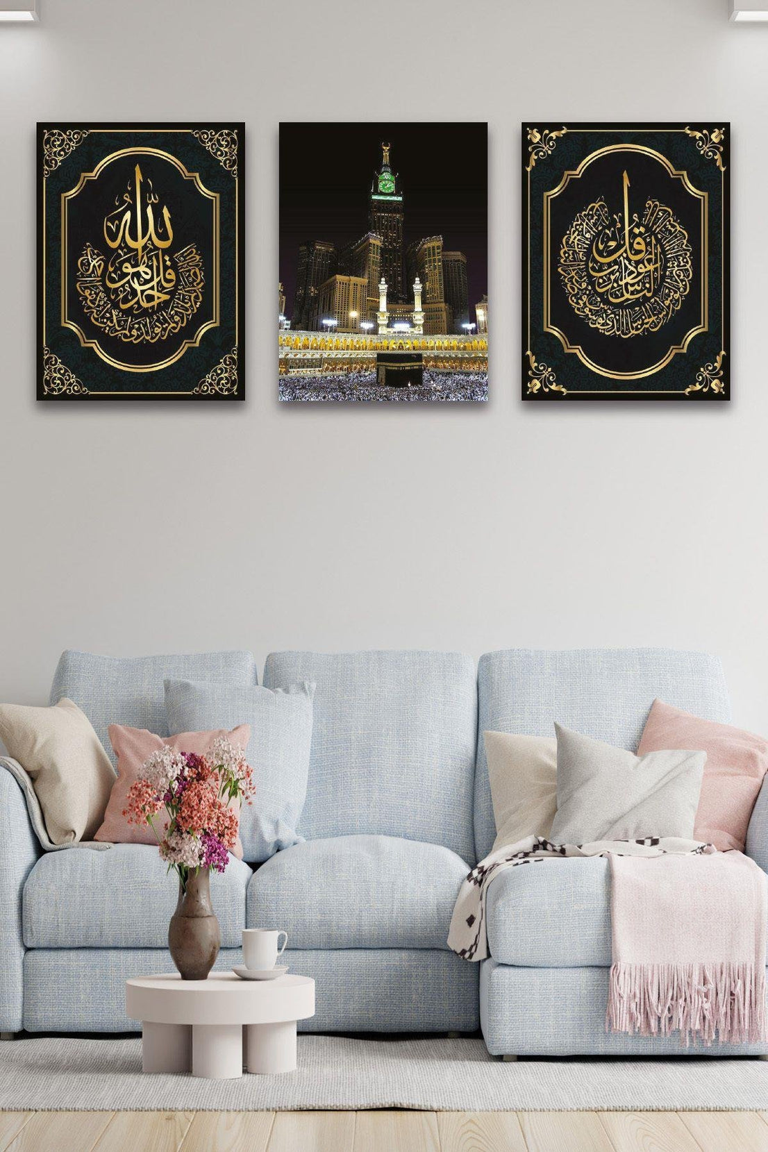 3 Parça Siyah Kabe Temalı Tablo Seti