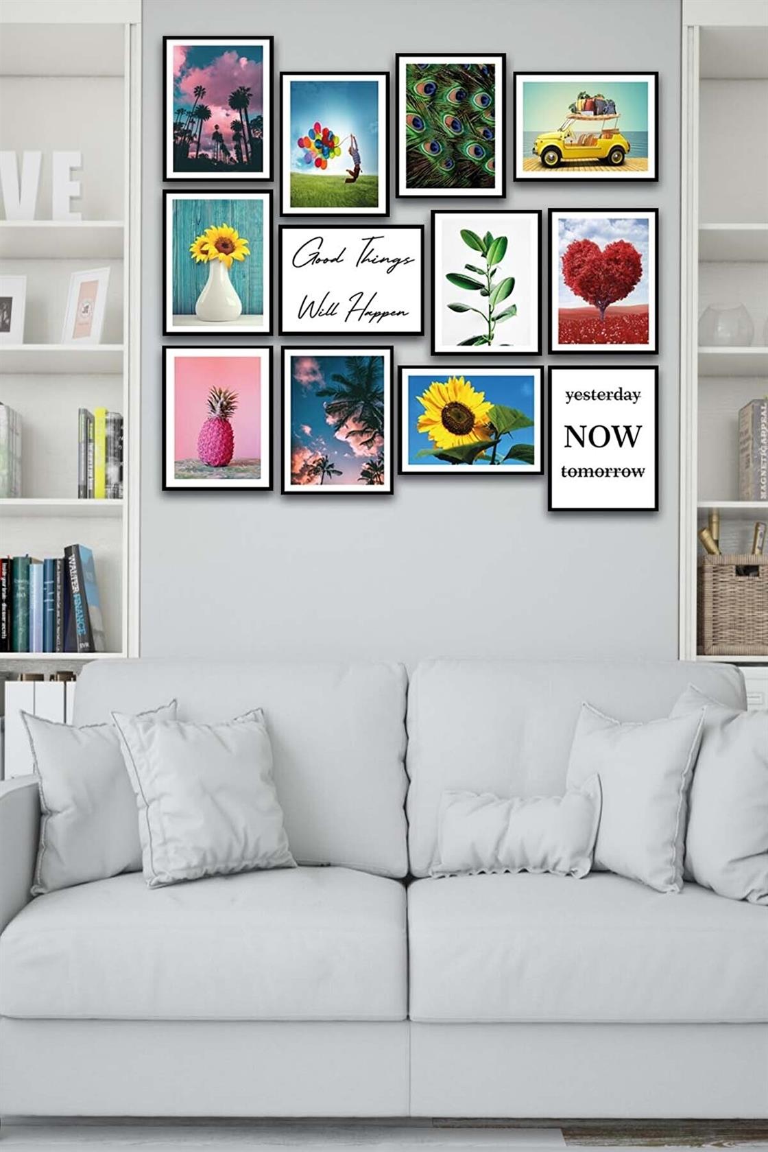 12 Parça Modern Tarzda Sanatsal Mdf Tablo Seti