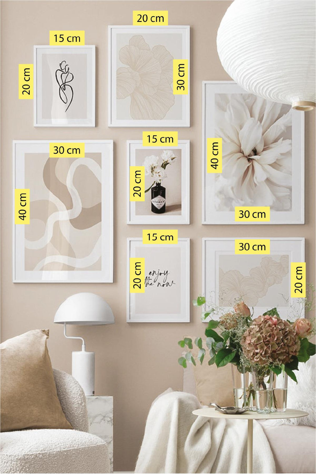 7 Parça Enjoy The Now Tarzında Tablo Seti