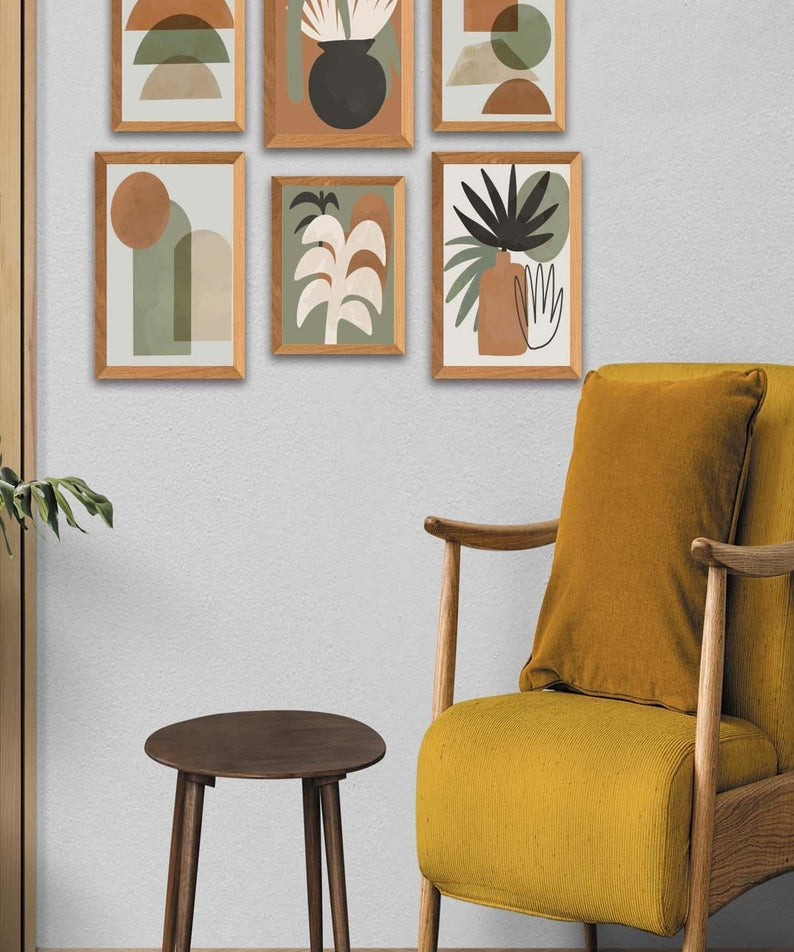 6 Parça Bohem Tarzında Tablo Seti