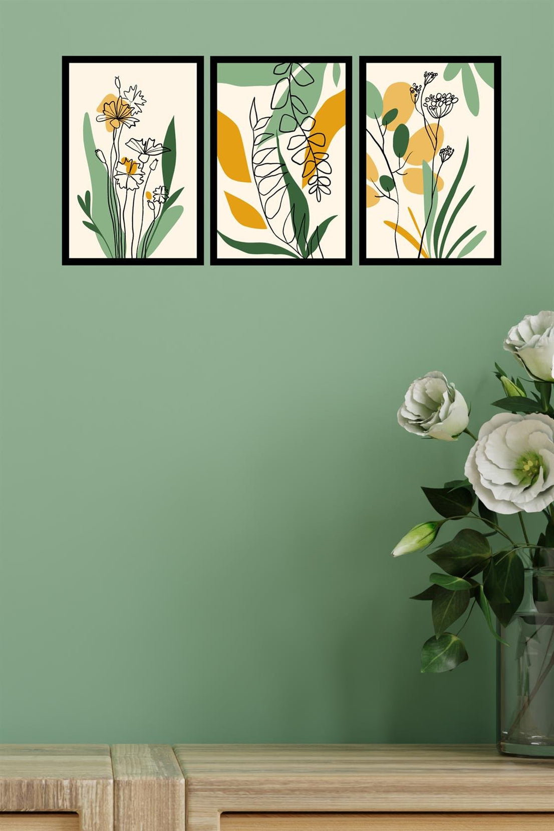 3 Parça Bohem Tarzı Sanatsal Mdf Tablo Seti