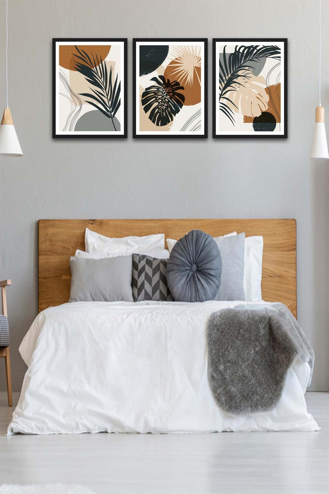 3 Parça Bohem Tarzında Mdf Tablo Seti