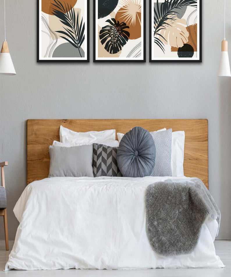 3 Parça Bohem Tarzında Mdf Tablo Seti