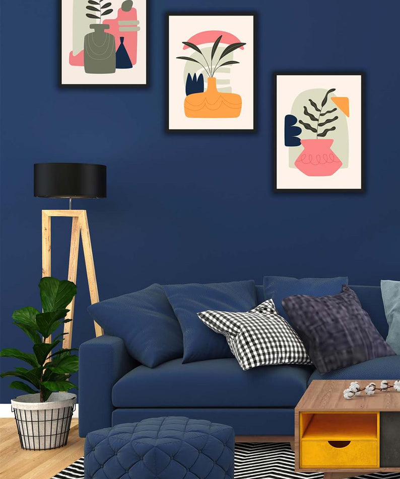 Sanatsal Modern Tarzda Çerçeve Görünümlü Tablo Seti