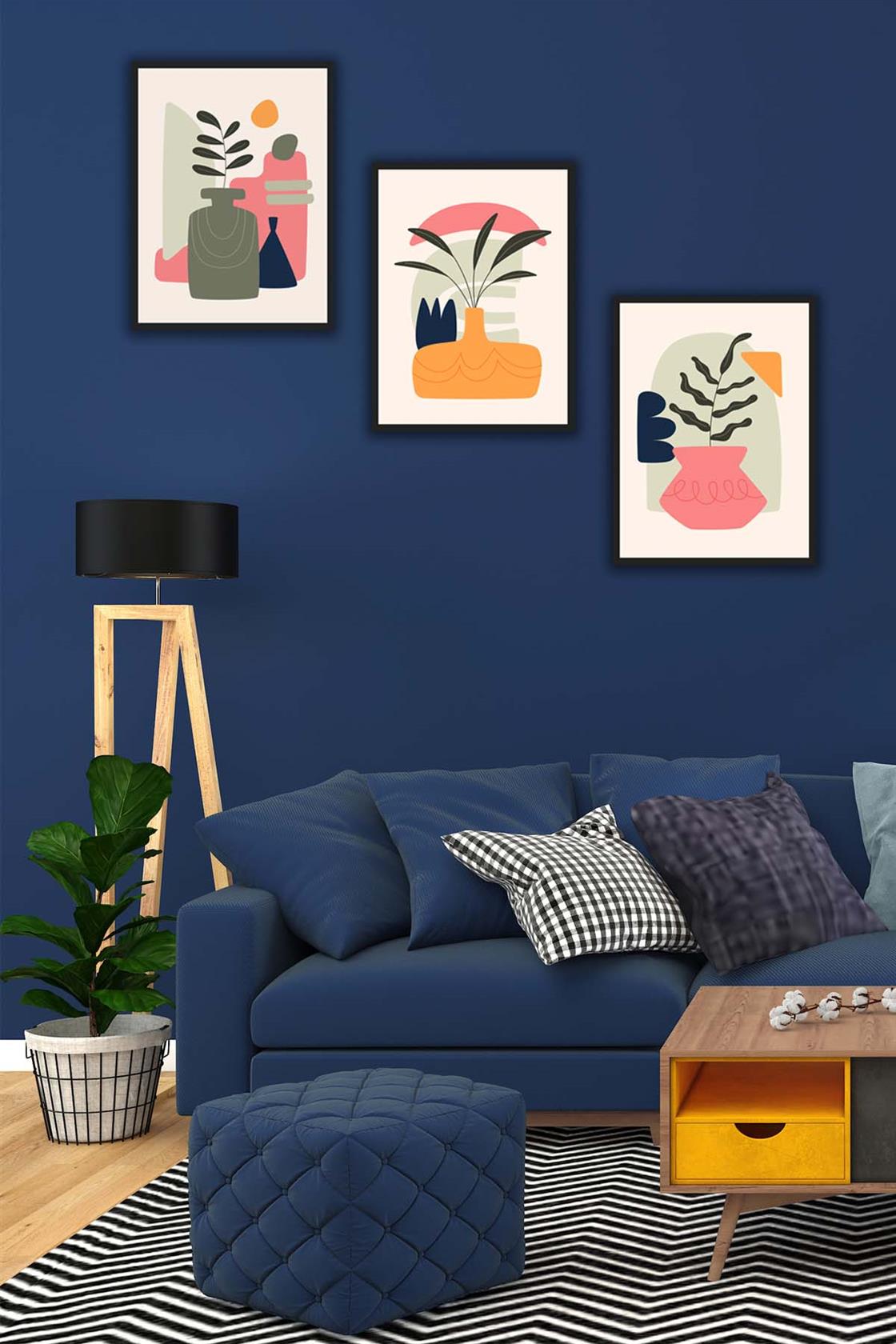 Sanatsal Modern Tarzda Çerçeve Görünümlü Tablo Seti