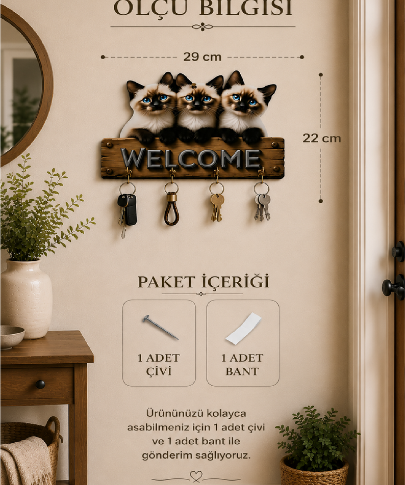 Kabe Temalı Dekoratif Duvar Askılı Anahtarlık