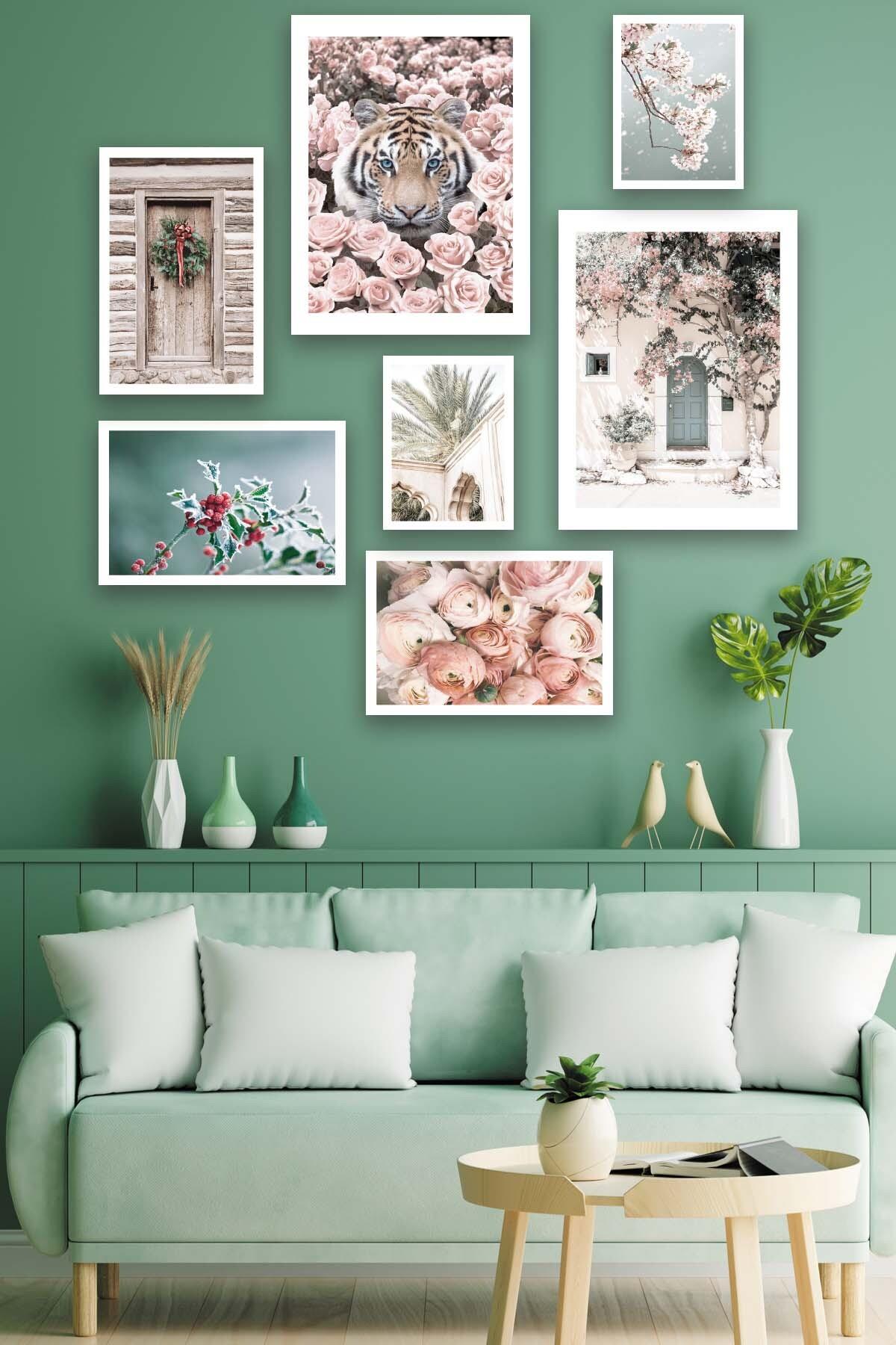 Kaplan Ve Gül Temalı Tablo Seti