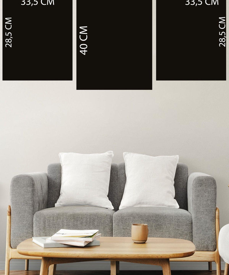 3 Parça Allah Muhammed Temalı Gold Tablo Seti