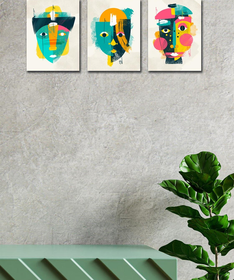 3 Parça Afrika Suliet Tablo Seti