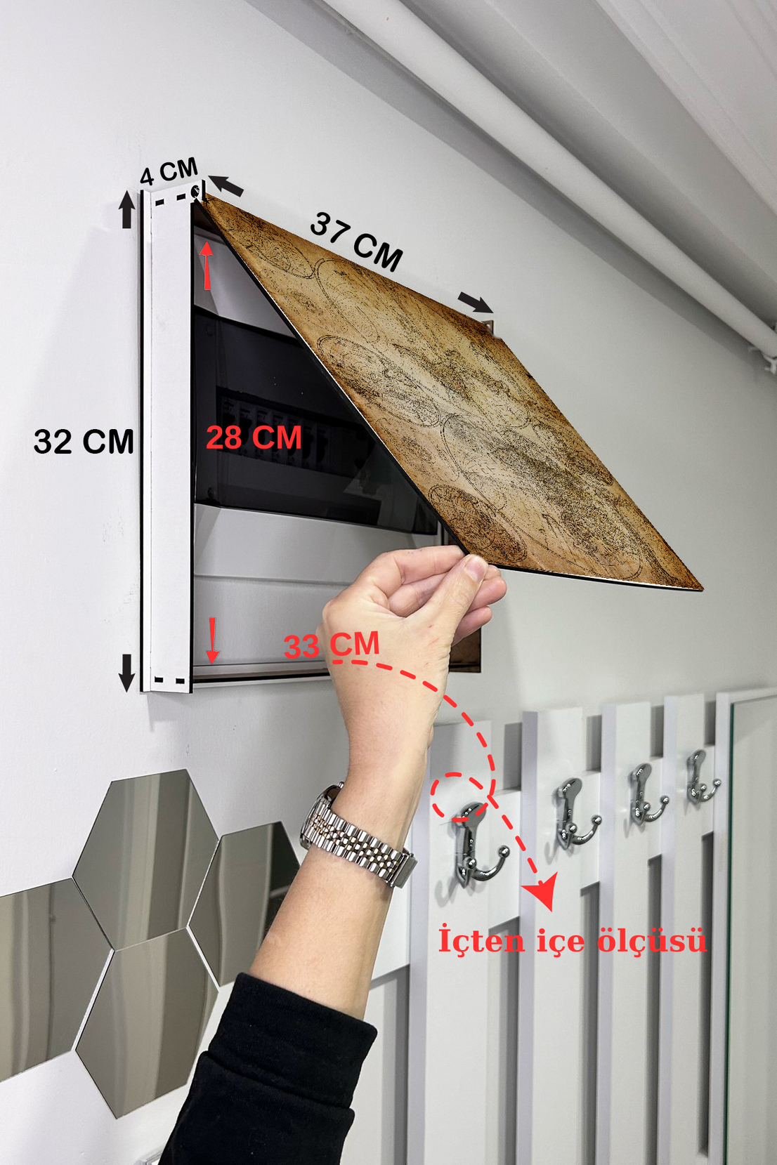 Piri Reis Harita Temalı Ahşap Sigorta Saklama Kutusu