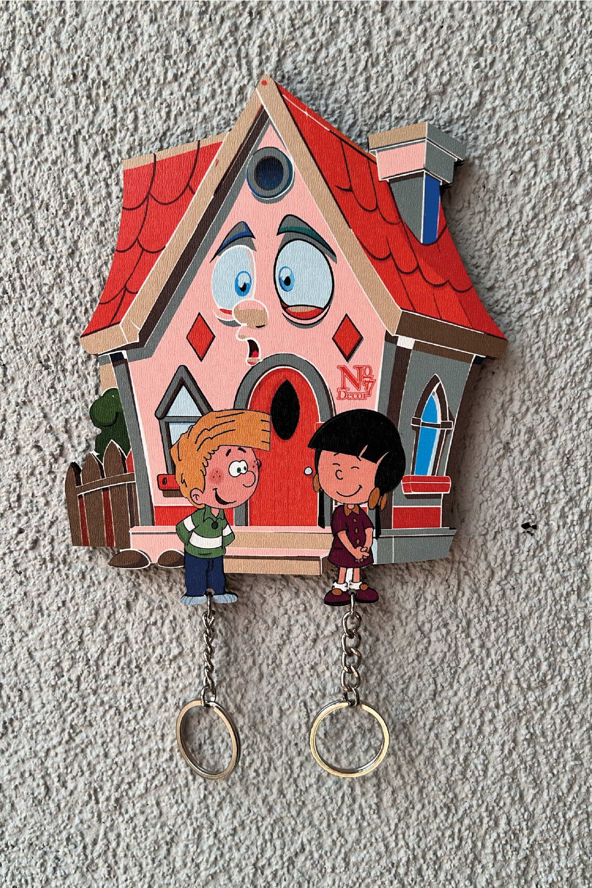 Kişiye Özel Çift & Aile İsimli Duvar Askılı Ahşap Anahtarlık