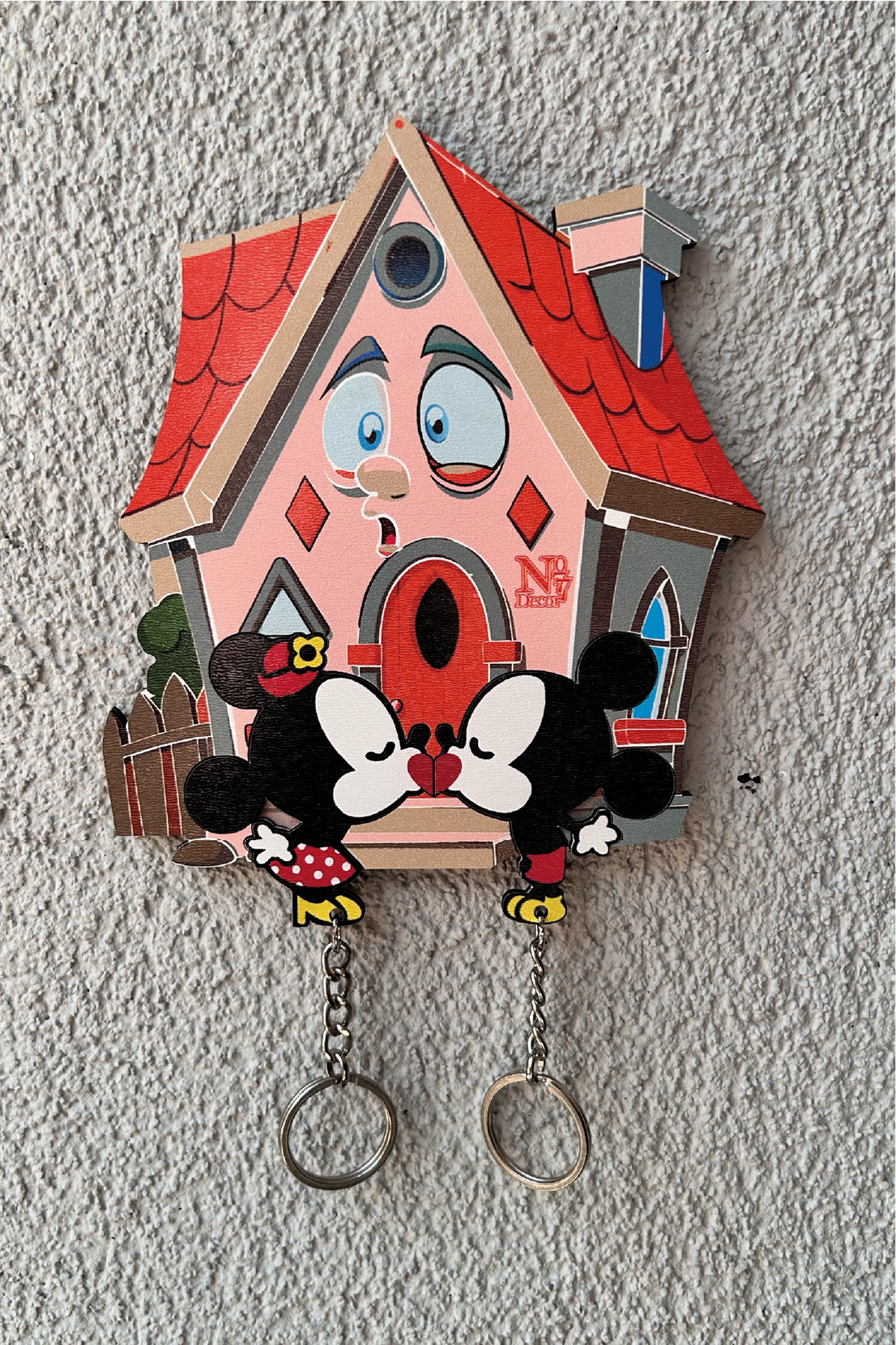 Kişiye Özel Çift & Aile İsimli Duvar Askılı Ahşap Anahtarlık