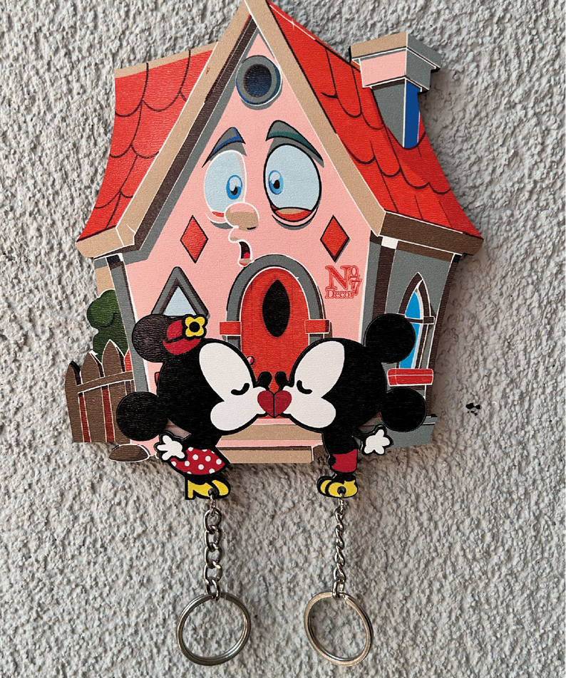 Kişiye Özel Çift & Aile İsimli Duvar Askılı Ahşap Anahtarlık