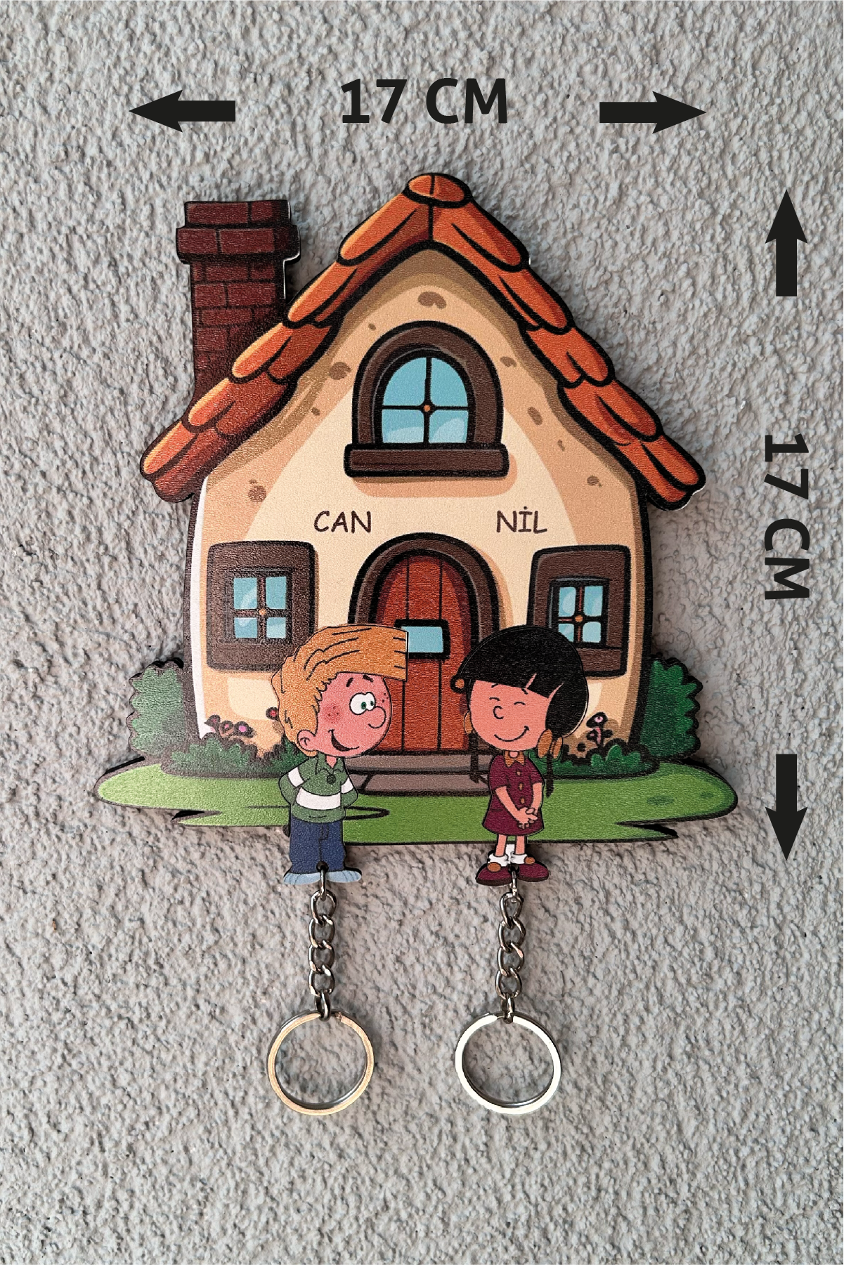 Kişiye Özel Çift & Aile İsimli Duvar Askılı Ahşap Anahtarlık