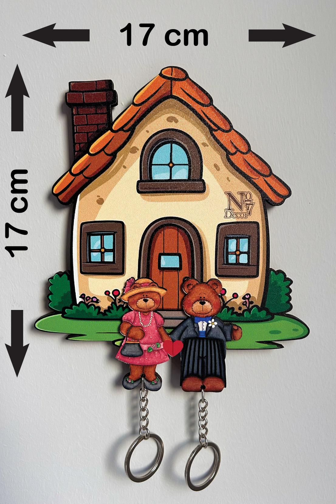 Kişiye Özel Çift & Aile İsimli Duvar Askılı Ahşap Anahtarlık