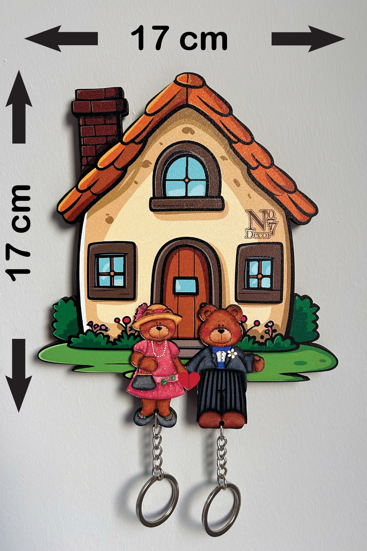 Kişiye Özel Çift & Aile İsimli Duvar Askılı Ahşap Anahtarlık