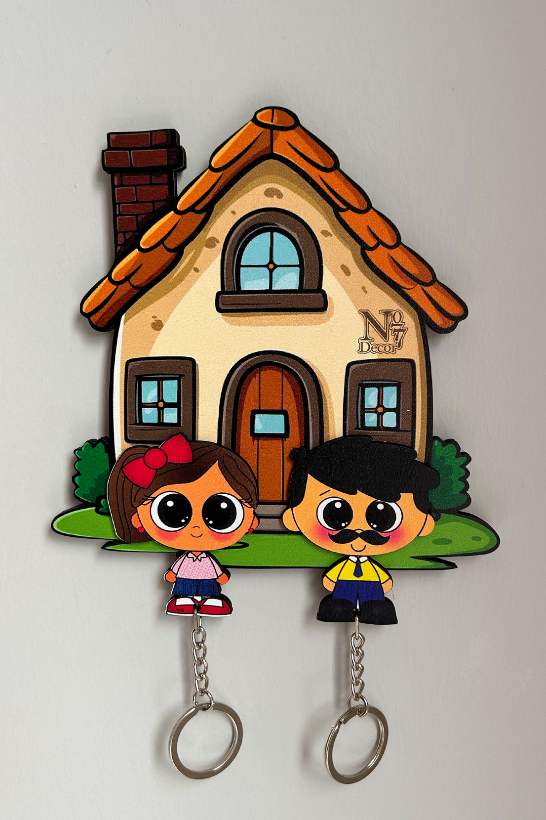 Kişiye Özel Çift & Aile İsimli Duvar Askılı Ahşap Anahtarlık