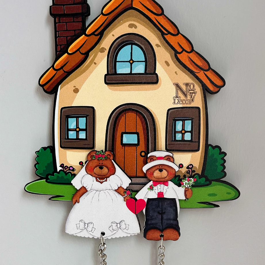 Kişiye Özel Çift & Aile İsimli Duvar Askılı Ahşap Anahtarlık