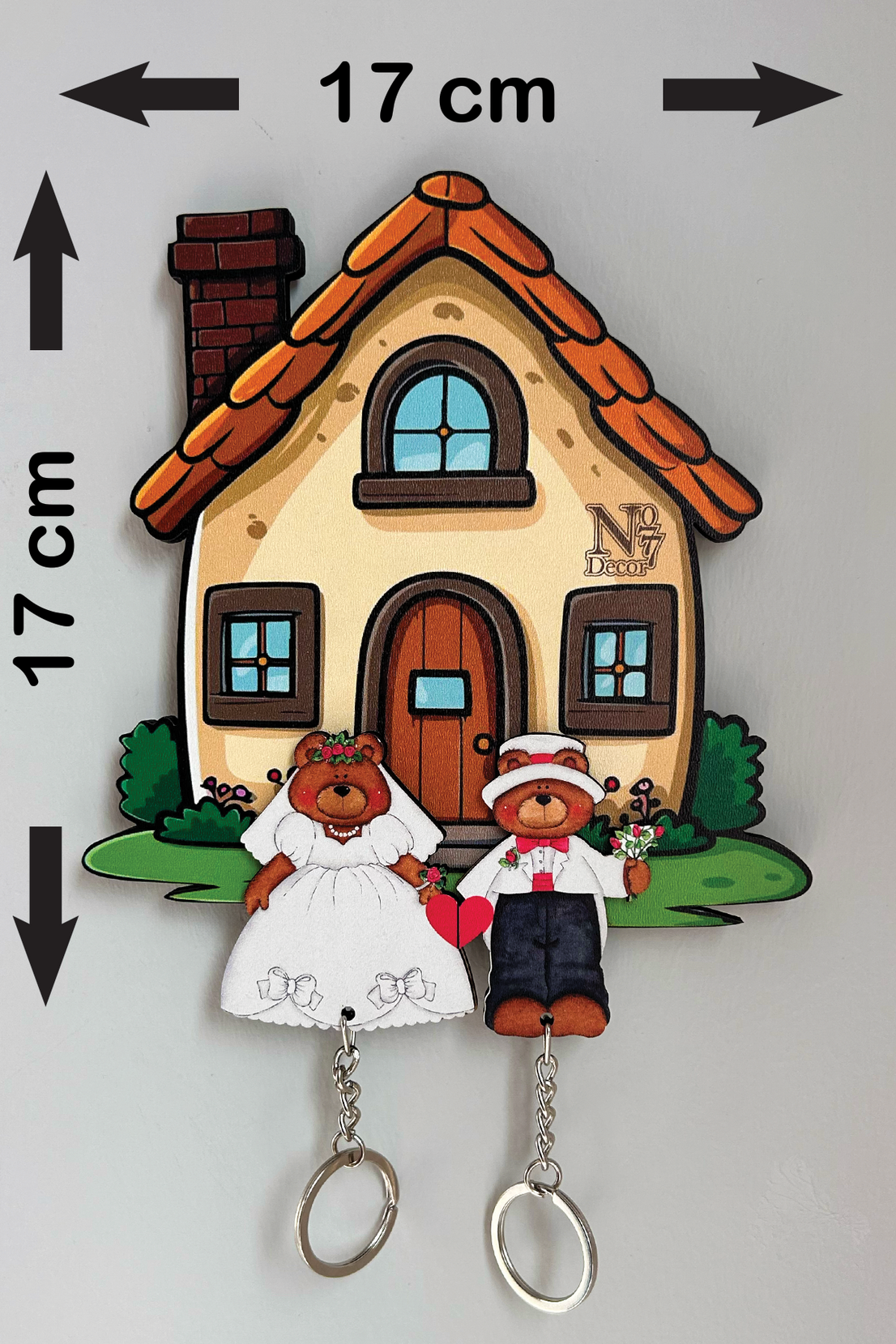 Kişiye Özel Çift & Aile İsimli Duvar Askılı Ahşap Anahtarlık